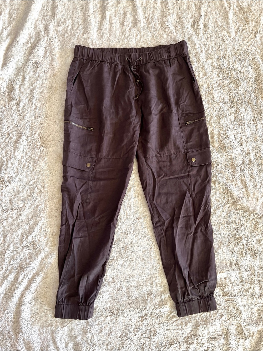 BANANA REPUBLIC Factory Woman's Brown Lightweight Cargo Pants Size M